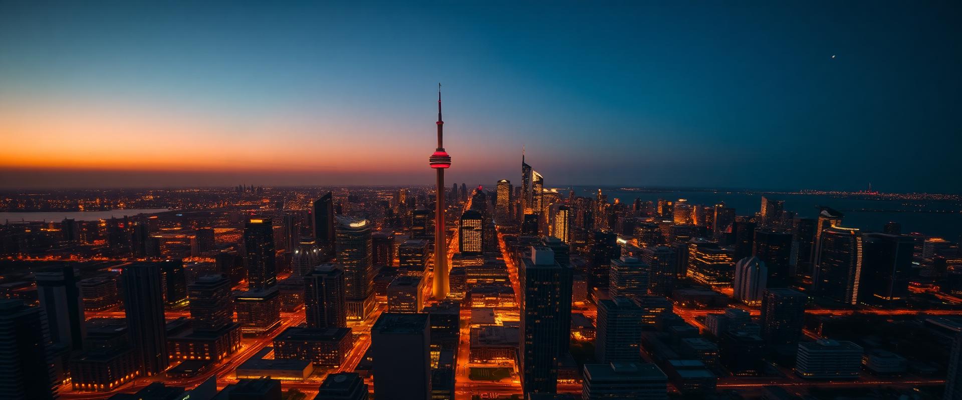 Ontario city skyline at twilight